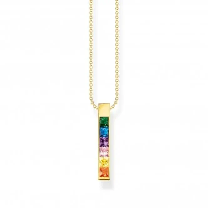 Sterling Silber vergoldet farbige Steine Halskette KE2113-971-7-L45V Thomas Sabo Halsketten