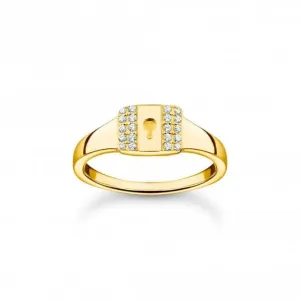 Sterling Silber vergoldetes Vorhängeschloss Ring TR2372-414-14 Thomas Sabo Ringe