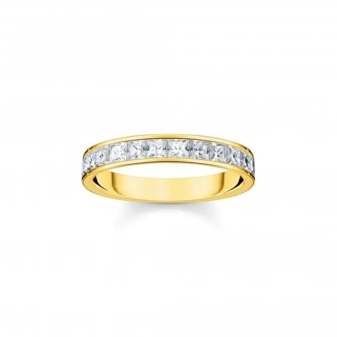 Sterling Silber vergoldeter Ring mit weißen Pavé-Steinen TR2358-414-14 Thomas Sabo Ringe