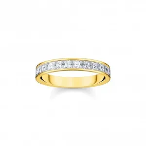 Sterling Silber vergoldeter Ring mit weißen Pavé-Steinen TR2358-414-14 Thomas Sabo Ringe