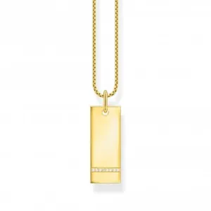 Sterling Silber Vergoldetes Weißes Anhänger Halskette KE2135-414-14-L45V Thomas Sabo Halsketten