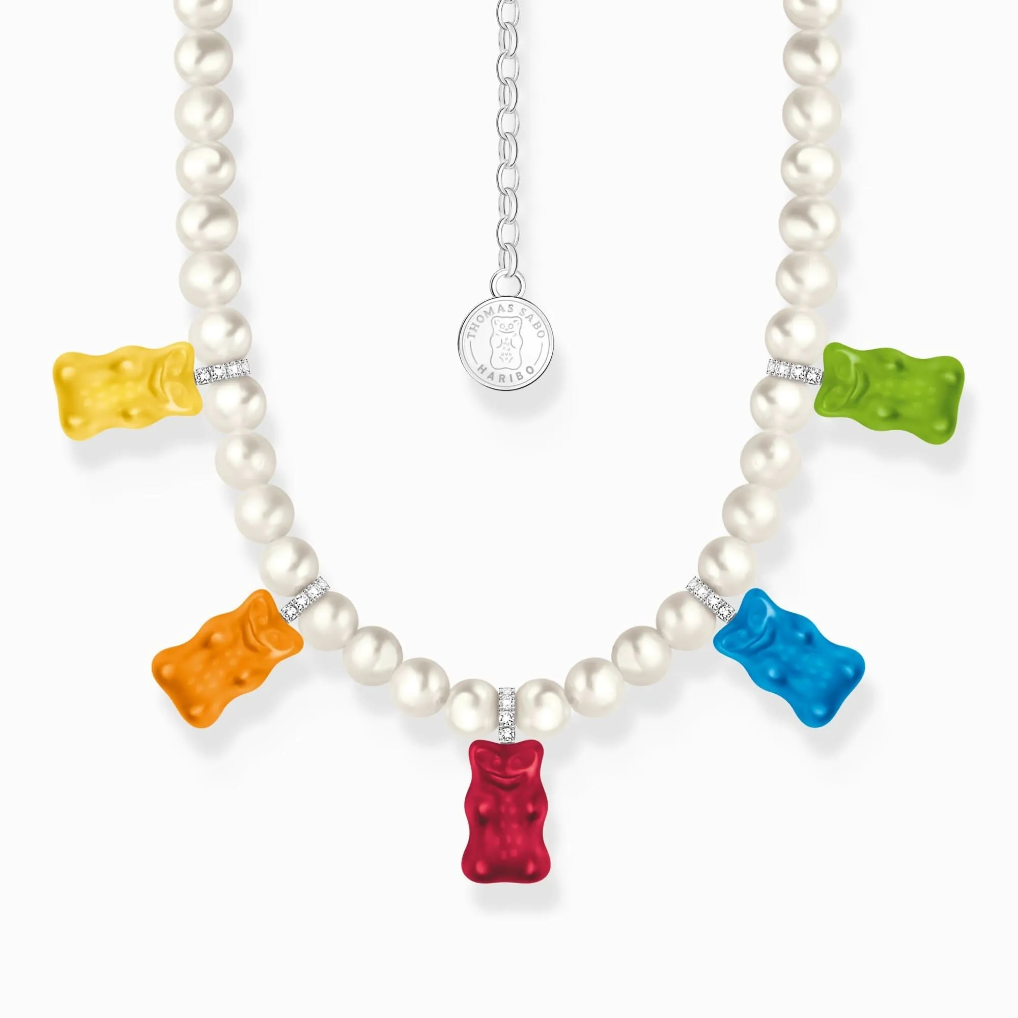 Sterling Silber HARIBO Bunte Goldbären Zirkonia Perlenkette KE2208-052-7-L50V Thomas Sabo Ketten