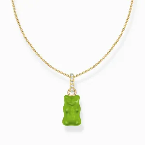 Sterling Silber HARIBO Vergoldetes Zirkonia Grün Goldbären Halskette KE2209-414-6-L45V Thomas Sabo Halsketten