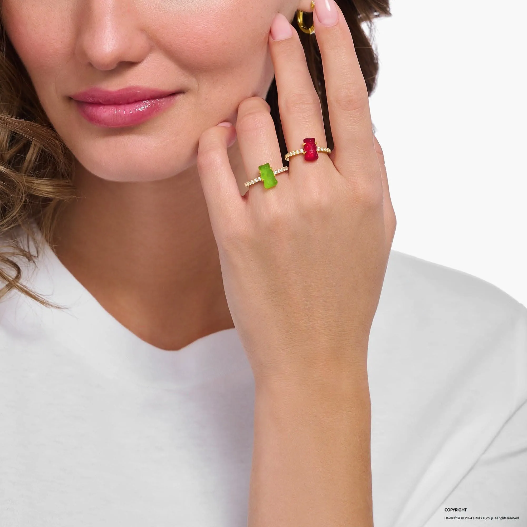 Sterling Silber HARIBO Goldbeschichteter Zirkonia Rotgold Ring TR2459-414-10 Thomas Sabo Ringe