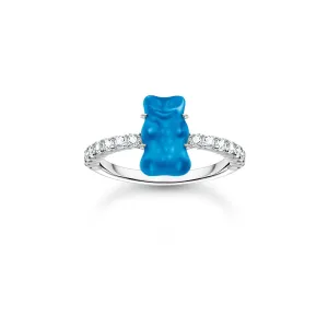 Sterling Silber HARIBO Zirkonia Blau Goldbären Ring TR2459-052-1 Thomas Sabo Ringe