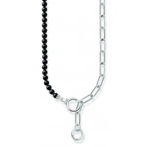 Sterling Silber Onyx Perlen Zirkonia Halskette KE2193-027-11-L47V Thomas Sabo Halsketten