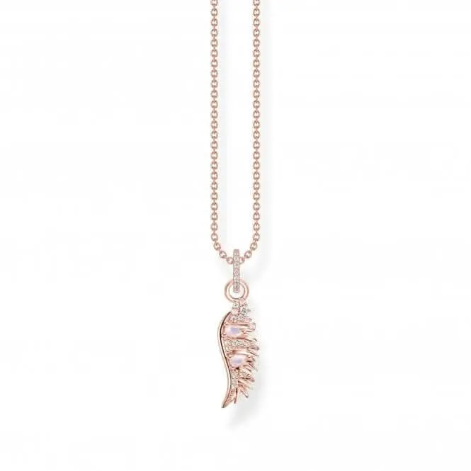 Sterling Silber Roségold Plättung Rosa Steine Phönix Flügel Halskette KE2168-323-9-L45V Thomas Sabo Halsketten