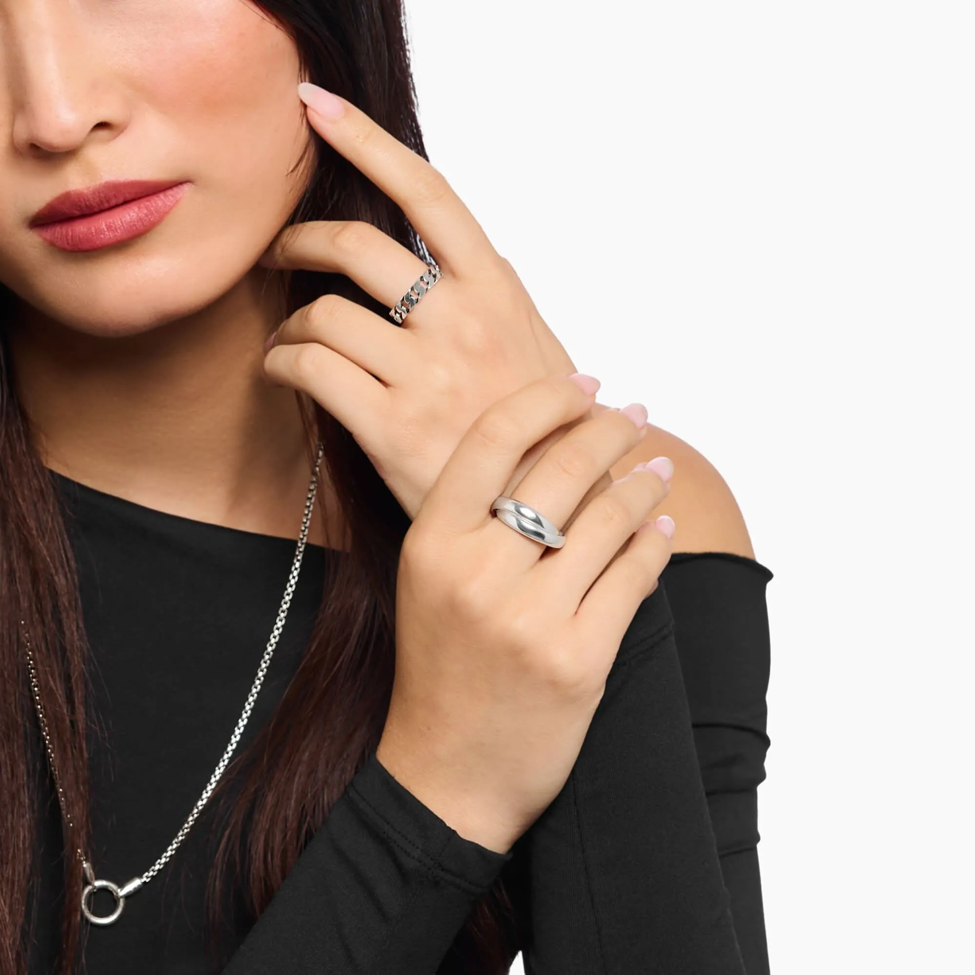 Sterling Silber Schmales Duo-Ring TR2490-001-21 Thomas Sabo Ringe