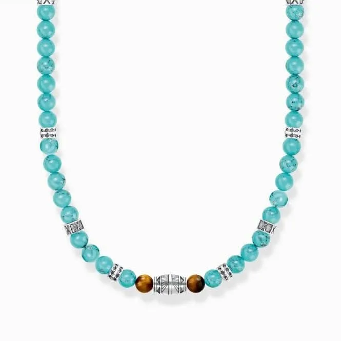 Sterling Silber Türkis mit Tigerauge-Elementen Halskette KE2180-364-17 Thomas Sabo Halsketten