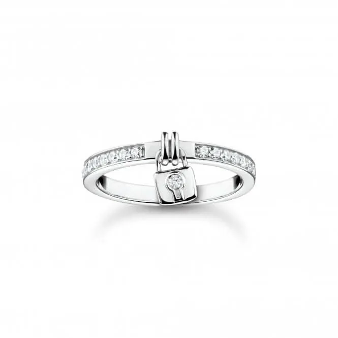 Sterling Silber Weiß Vorhängeschloss Ring TR2371-051-14 Thomas Sabo Ringe