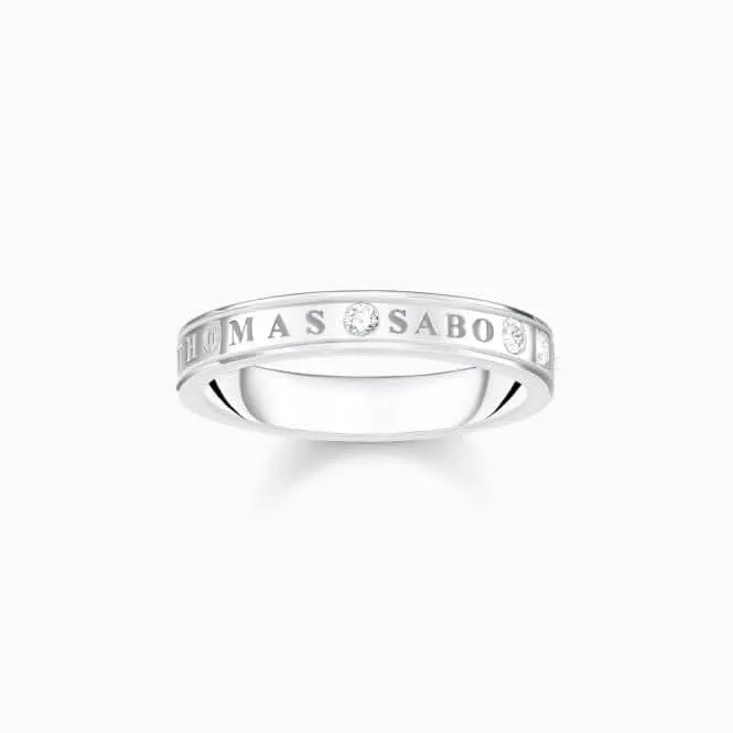 Sterling Silber Weiße Steine Band Ring TR2253-051-14 Thomas Sabo Ringe