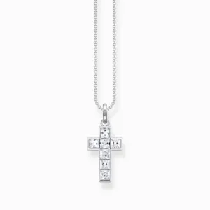 Sterling Silber Weiße Steine Kreuzkette KE2166-051-14 Thomas Sabo Ketten
