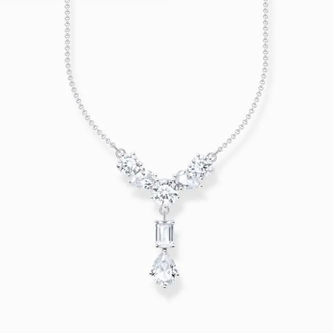 Sterling Silber Weiße Zirkonia Steine Y-Form Halskette KE2195-051-14-L45V Thomas Sabo Halsketten