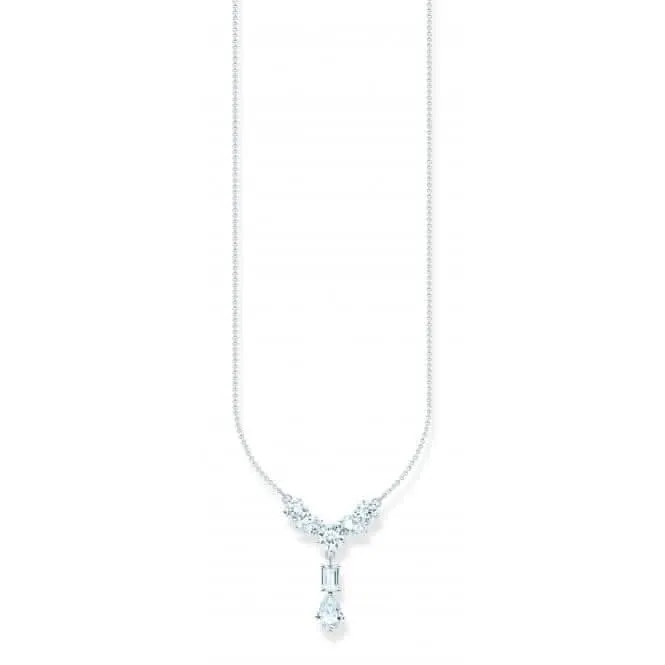 Sterling Silber Weiße Zirkonia Steine Y-Form Halskette KE2195-051-14-L45V Thomas Sabo Halsketten