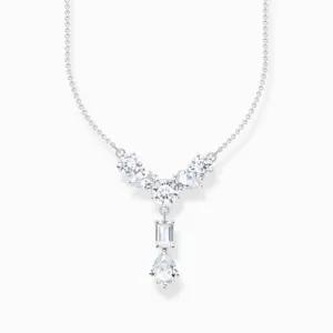 Sterling Silber Weiße Zirkonia Steine Y-Form Halskette KE2195-051-14-L45V Thomas Sabo Halsketten