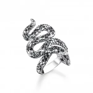 Sterling Silber Zirkonia geschwärzter Schlangenring TR2418-643-11 Thomas Sabo Ringe