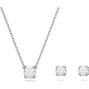 Swarovski Schmuck Swarovski Constella Rhodium-beschichtetes Weißkristall Halskette Ohrring Set
