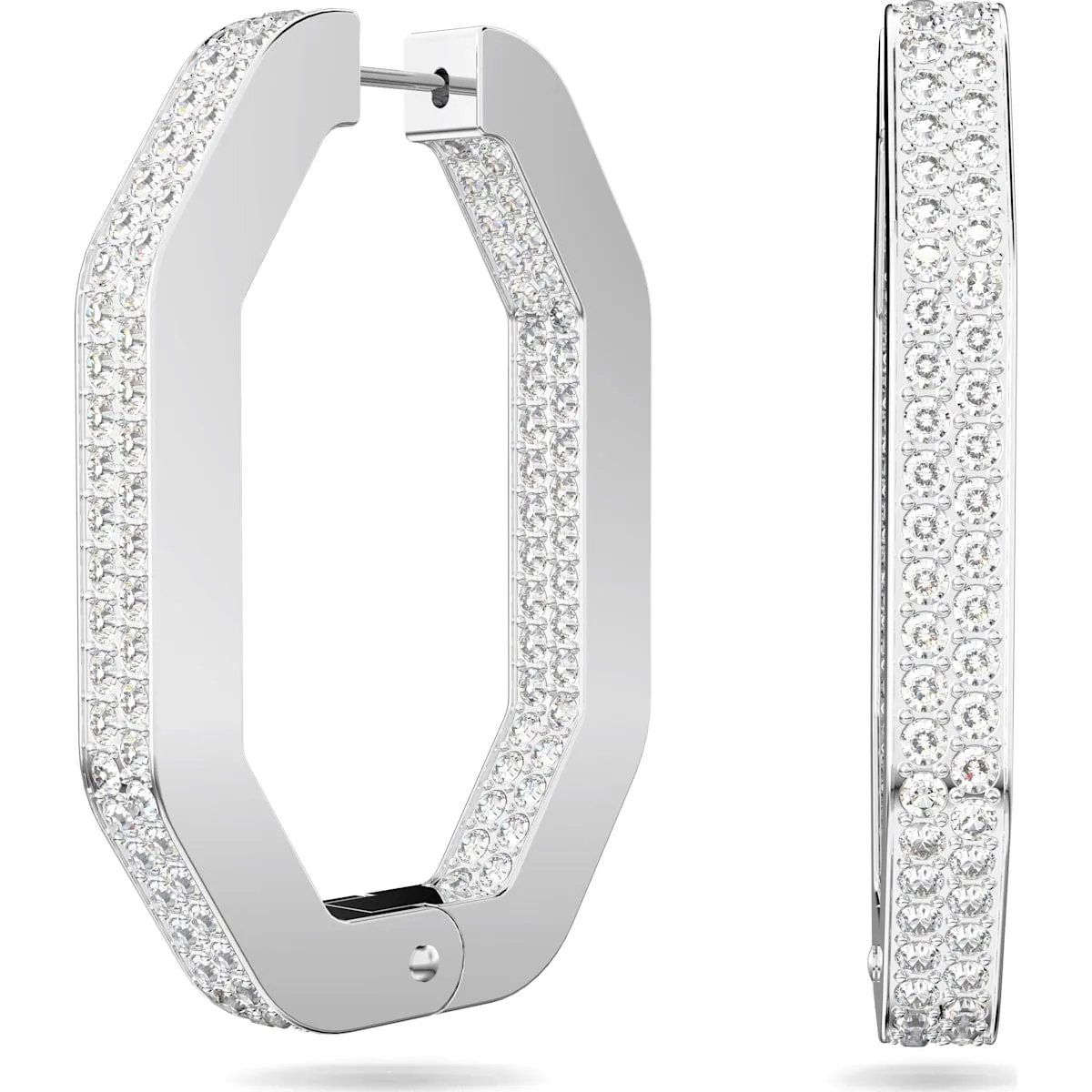 Swarovski Schmuck Swarovski Dextera Rhodium-beschichtete weiße Kristall-Links-Ohrringe