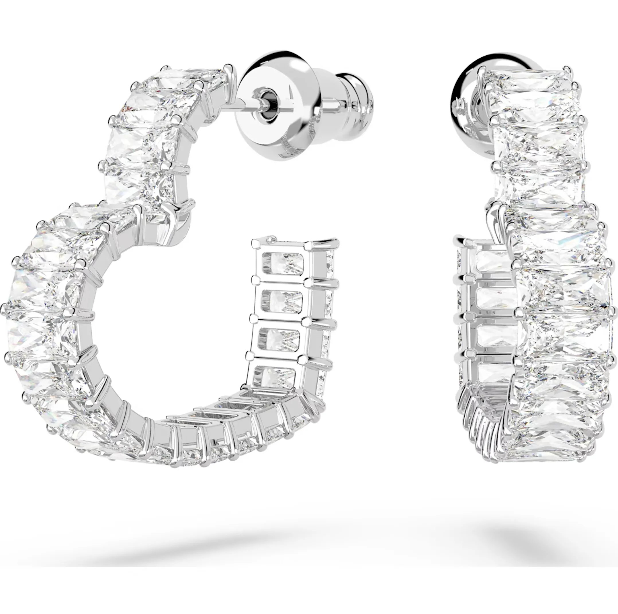 Swarovski Schmuck Swarovski Matrix Rhodium-beschichtete Herz Weißkristall Ohrringe