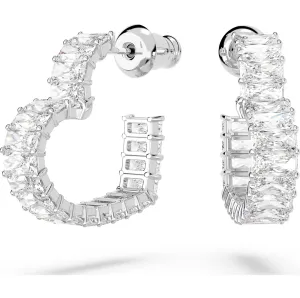 Swarovski Schmuck Swarovski Matrix Rhodium-beschichtete Herz Weißkristall Ohrringe