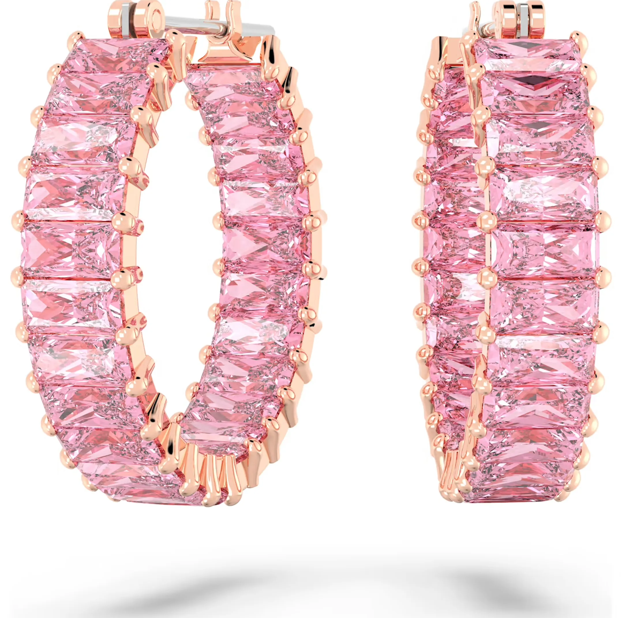 Swarovski Schmuck Swarovski Matrix Rhodium-beschichtete rosa Kristall-Ohrringe