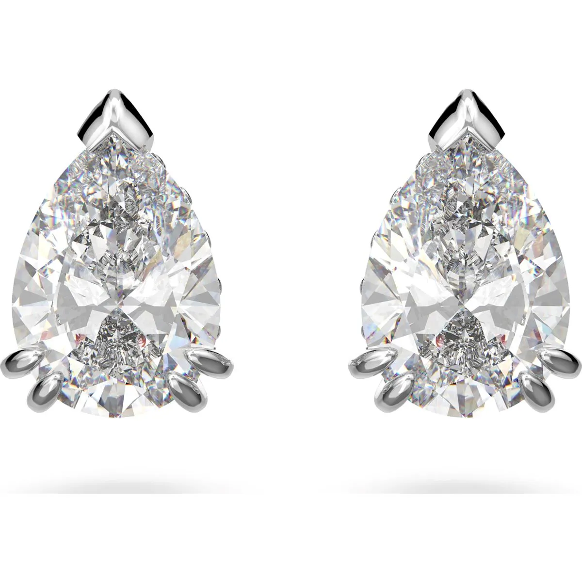 Swarovski Schmuck Swarovski Millenia Rhodium-beschichtete weiße Kristall-Birnenohrringe
