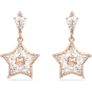 Swarovski Schmuck Swarovski Stella Roségoldfarben beschichtete weiße Kristall-Stern Ohrringe