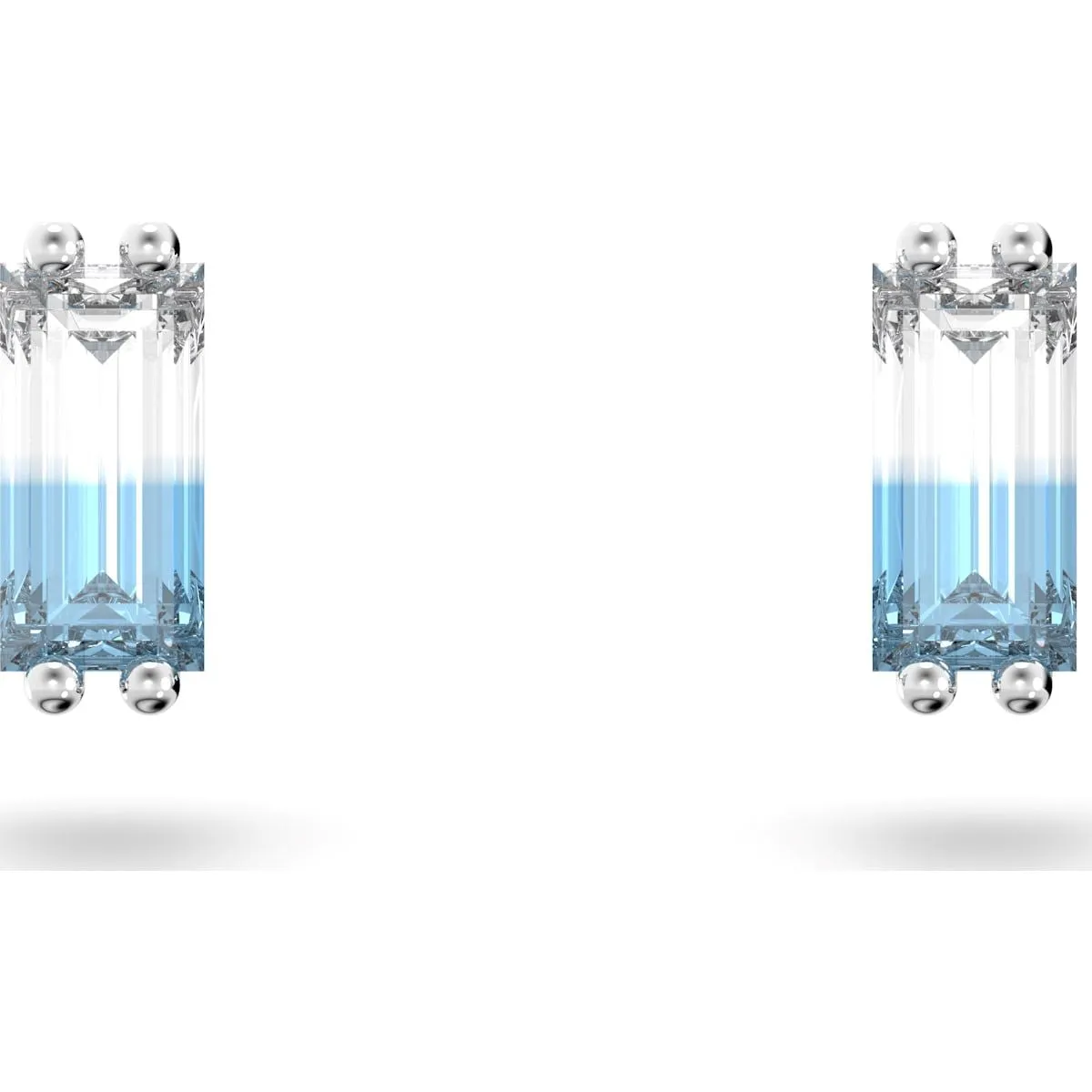Swarovski Schmuck Swarovski Stilla Rhodium-beschichtete blaue Kristall-Ohrstecker in rechteckiger Form