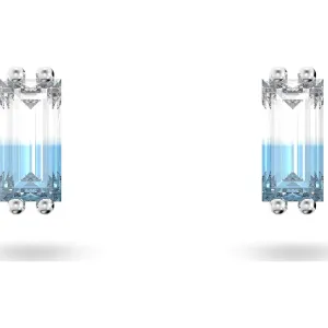 Swarovski Schmuck Swarovski Stilla Rhodium-beschichtete blaue Kristall-Ohrstecker in rechteckiger Form