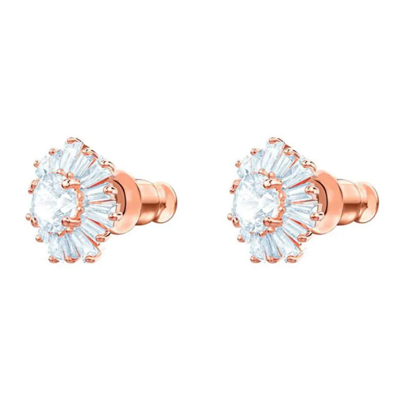 Swarovski Schmuck Swarovski Sunshine Weißer Stein Roségold-beschichtete Ohrringe