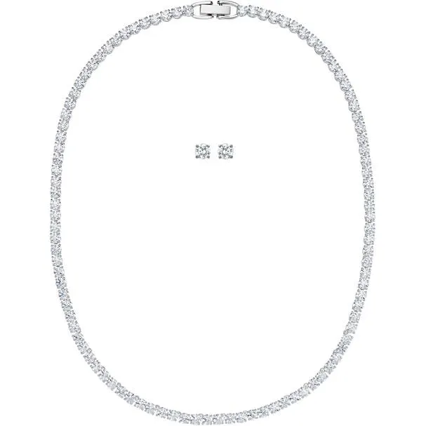 Swarovski Schmuck Swarovski Tennis Deluxe Weißes Kristall Halskette und Ohrringe Set
