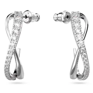 Swarovski Schmuck Swarovski Zeitlose rhodiniert weiße Kristall Twist Creolen