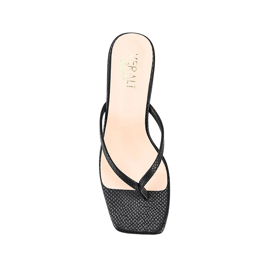 Taytum Absatz-Slipper - Schwarze Schlange