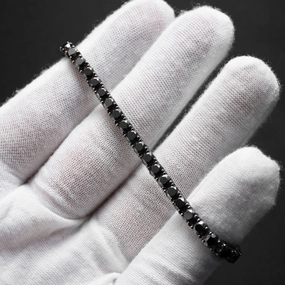 Tennis bracelet 750 white gold 37 black diamonds 21.09ct 19.5cm