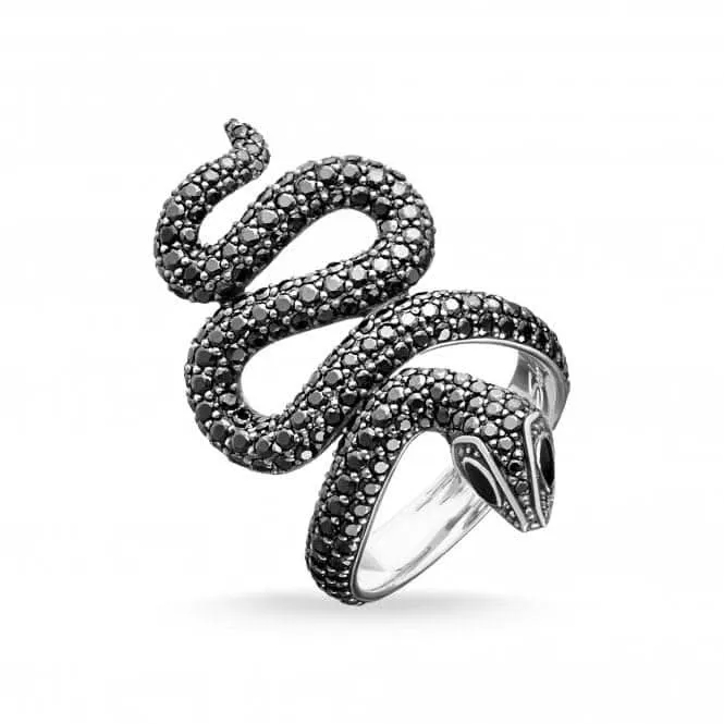 Thomas Sabo Pavé-Schwarzer-Schlangen-Ring TR1938-041-11 Thomas Sabo Ringe