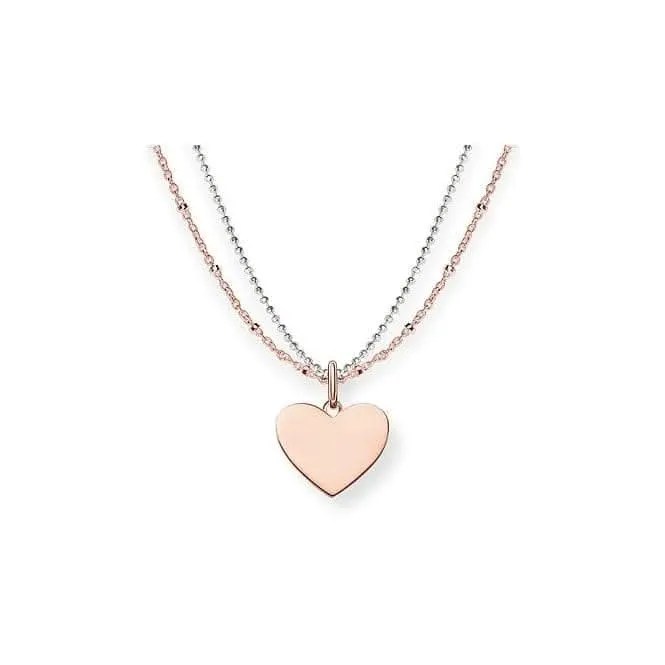 Thomas Sabo Silber Doppelkette Herz Halskette LBKE0004-415-12 Thomas Sabo Halsketten
