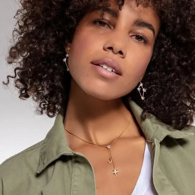 Thomas Sabo Weißgold Zirkonia Magic Stars Mond Halskette KE1900-414-14-L45v Thomas Sabo Halsketten