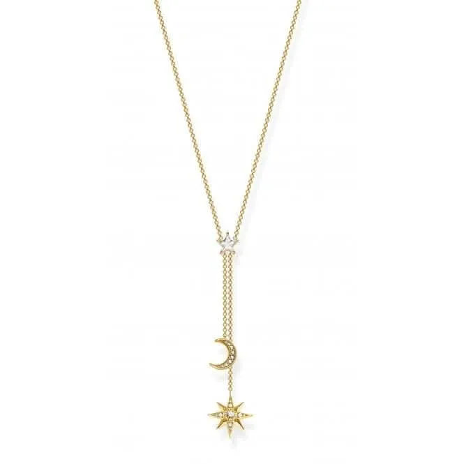 Thomas Sabo Weißgold Zirkonia Magic Stars Mond Halskette KE1900-414-14-L45v Thomas Sabo Halsketten