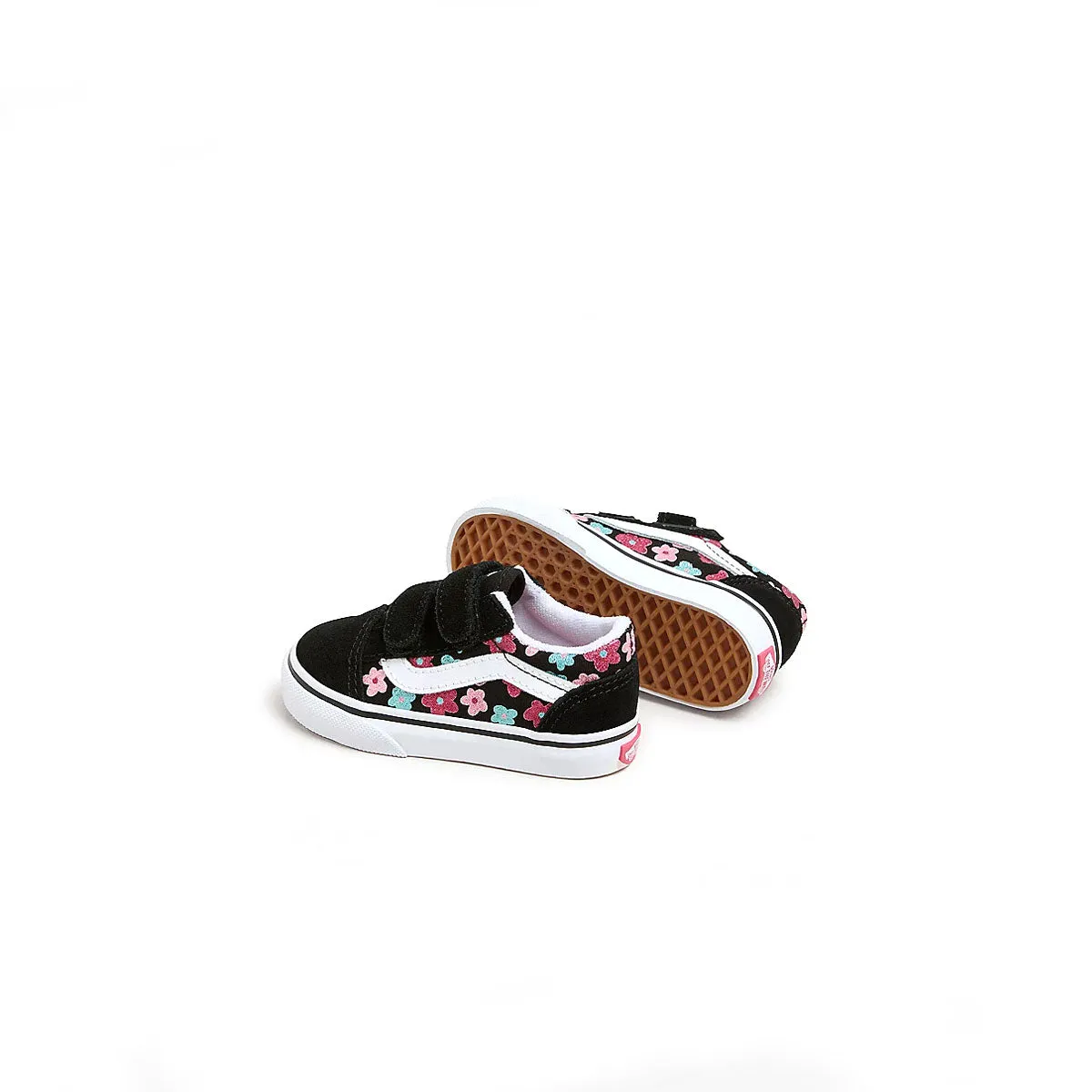 Kleinkinder Old Skool Klettverschluss 'Blumen Glitzer'