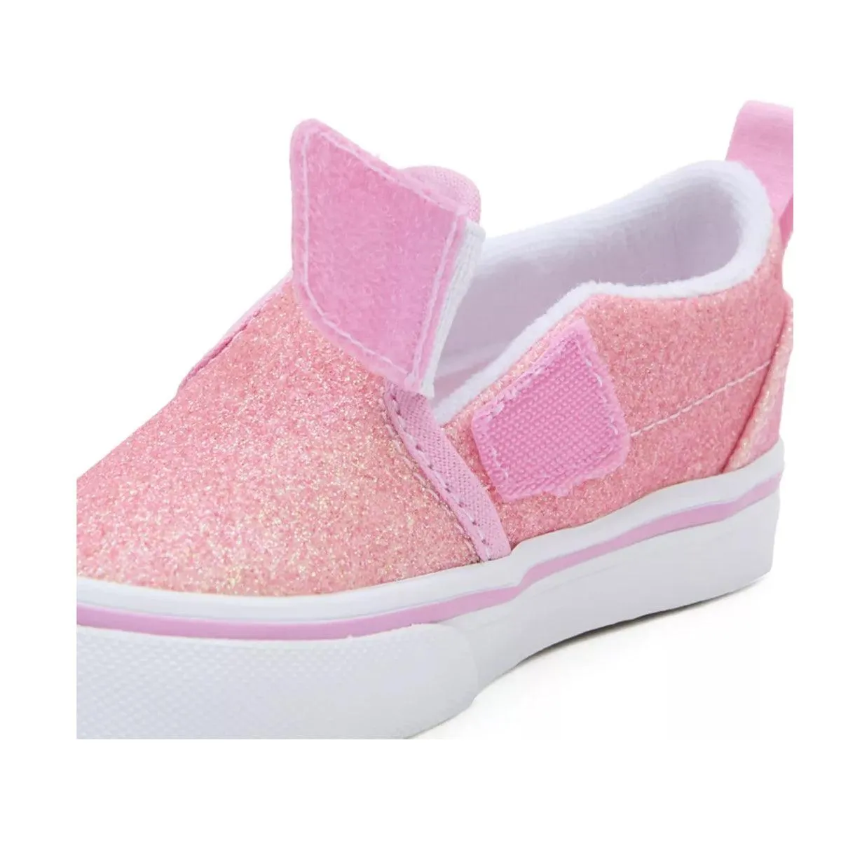 Kleinkind-Slip-On mit V-Ausschnitt in Glitzer 'Rosa'