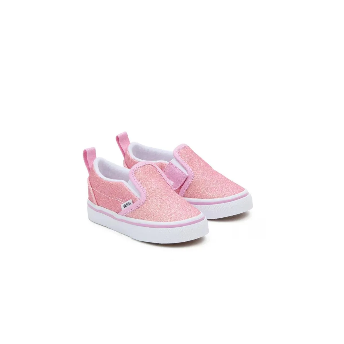 Kleinkind-Slip-On mit V-Ausschnitt in Glitzer 'Rosa'