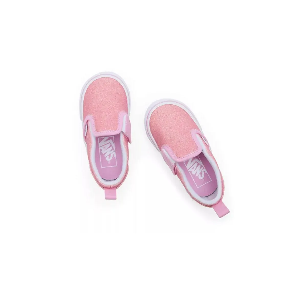 Kleinkind-Slip-On mit V-Ausschnitt in Glitzer 'Rosa'