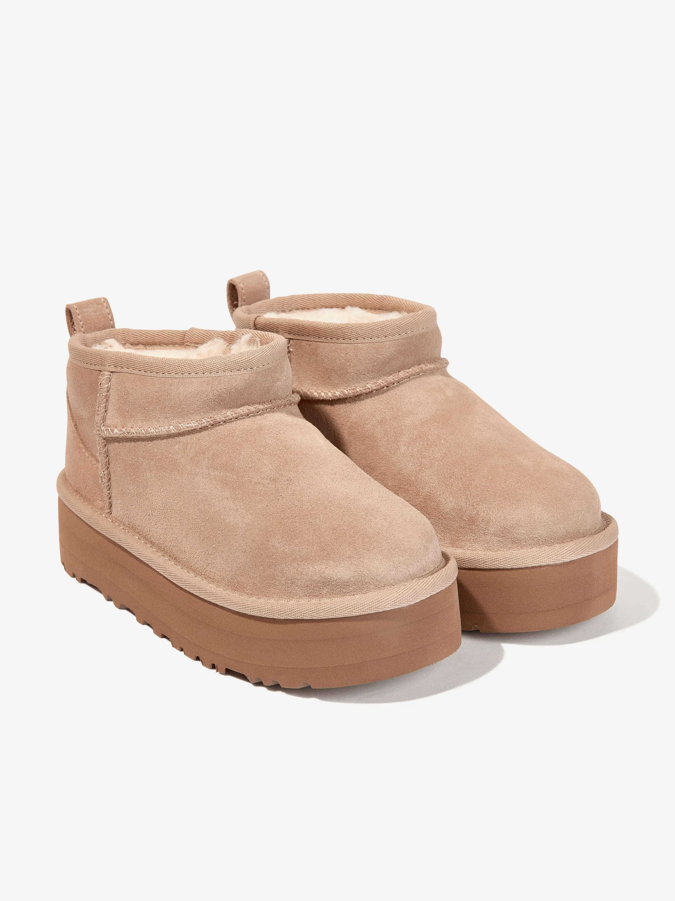 UGG Mädchen Classic Ultra Mini Plateau Stiefel in Beige