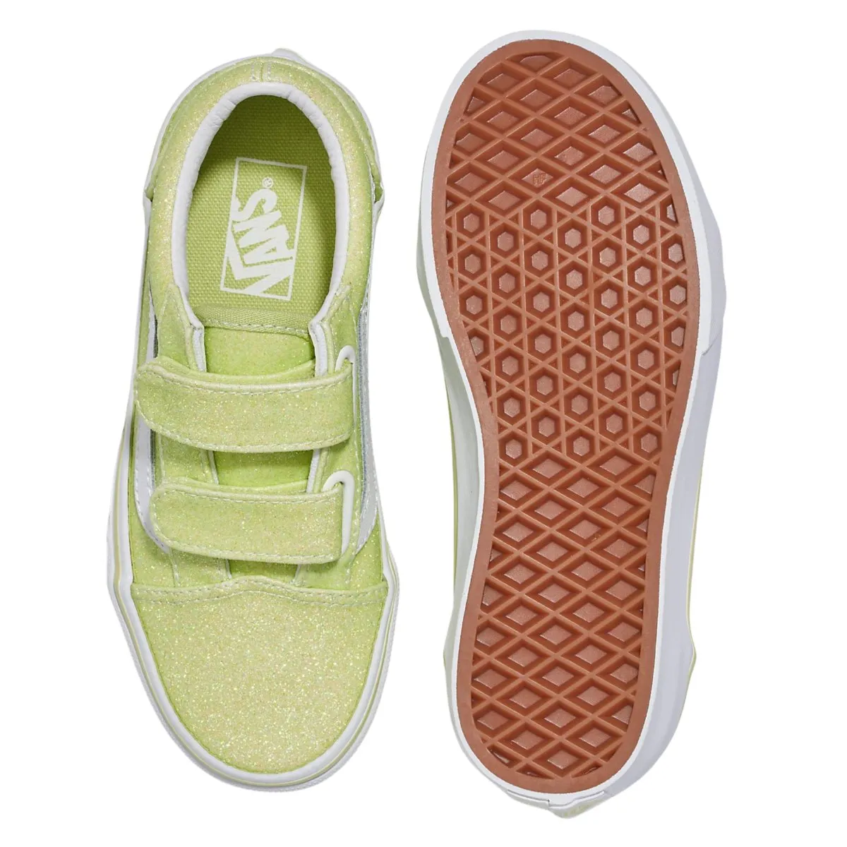 Vans Girl's (Vorschulkind) Old Skool V Glitzer Limetten-Sherbert