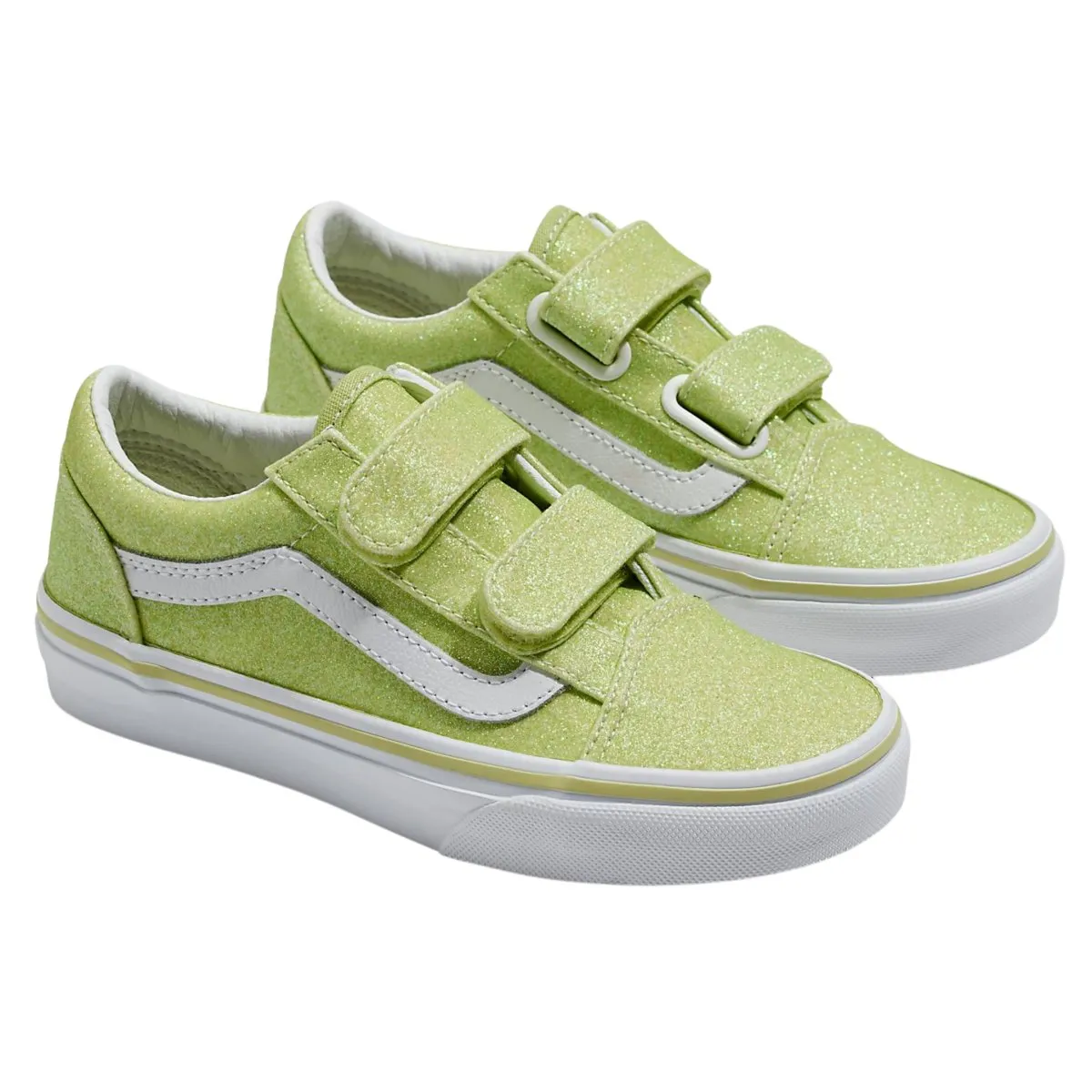 Vans Girl's (Vorschulkind) Old Skool V Glitzer Limetten-Sherbert