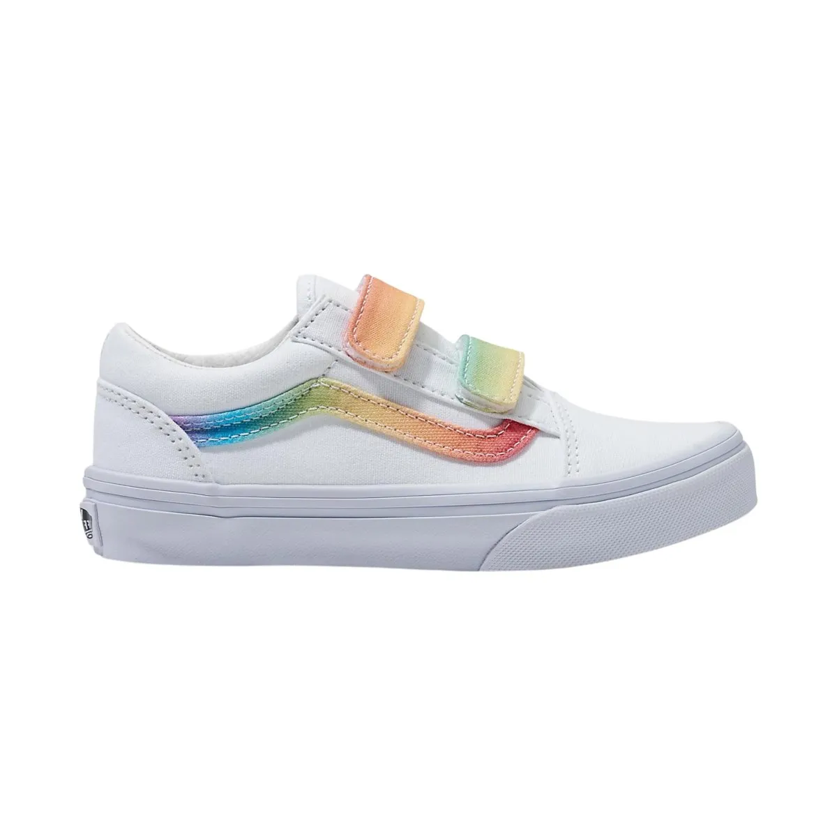 Vans Girl's (Vorschulalter) Old Skool V Regenbogen/Echtweiß/Mehrfarbig