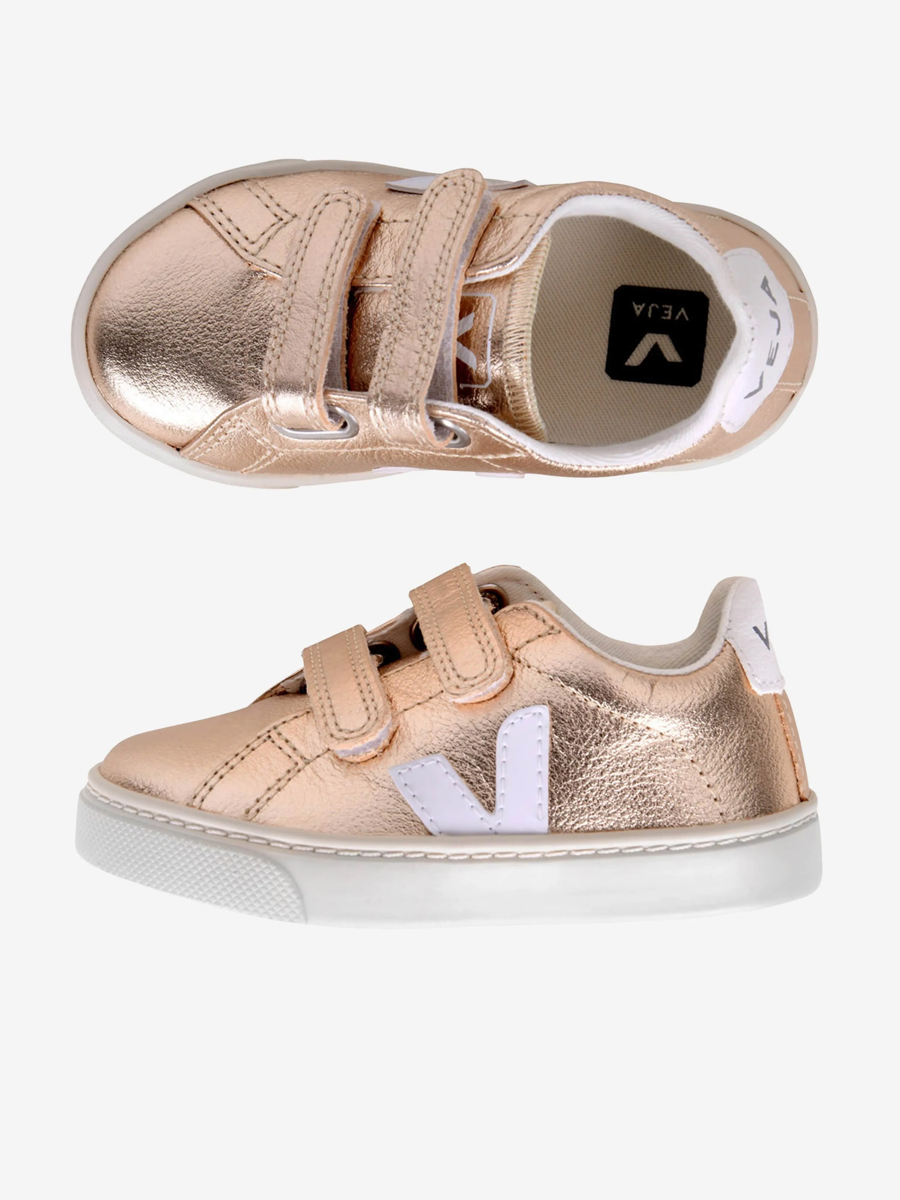 Veja Mädchenkleine Esplar Klettverschluss-Sneaker in Gold