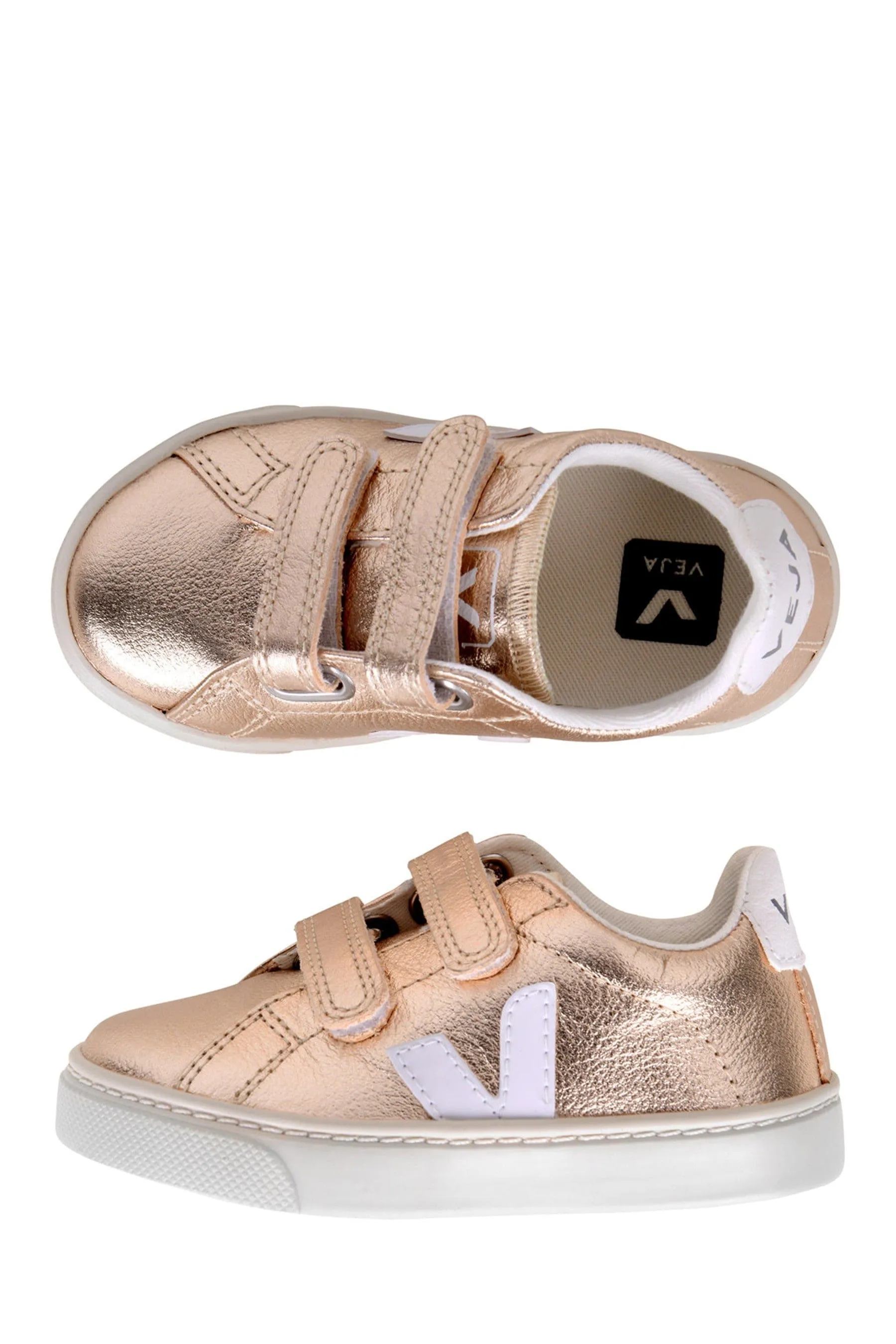 Veja Mädchenkleine Esplar Klettverschluss-Sneaker in Gold