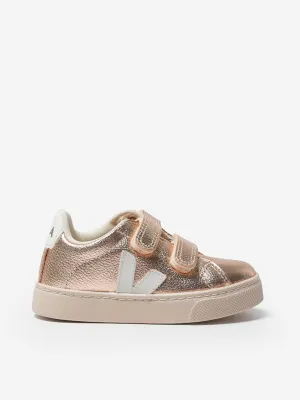 Veja Mädchenkleine Esplar Klettverschluss-Sneaker in Gold