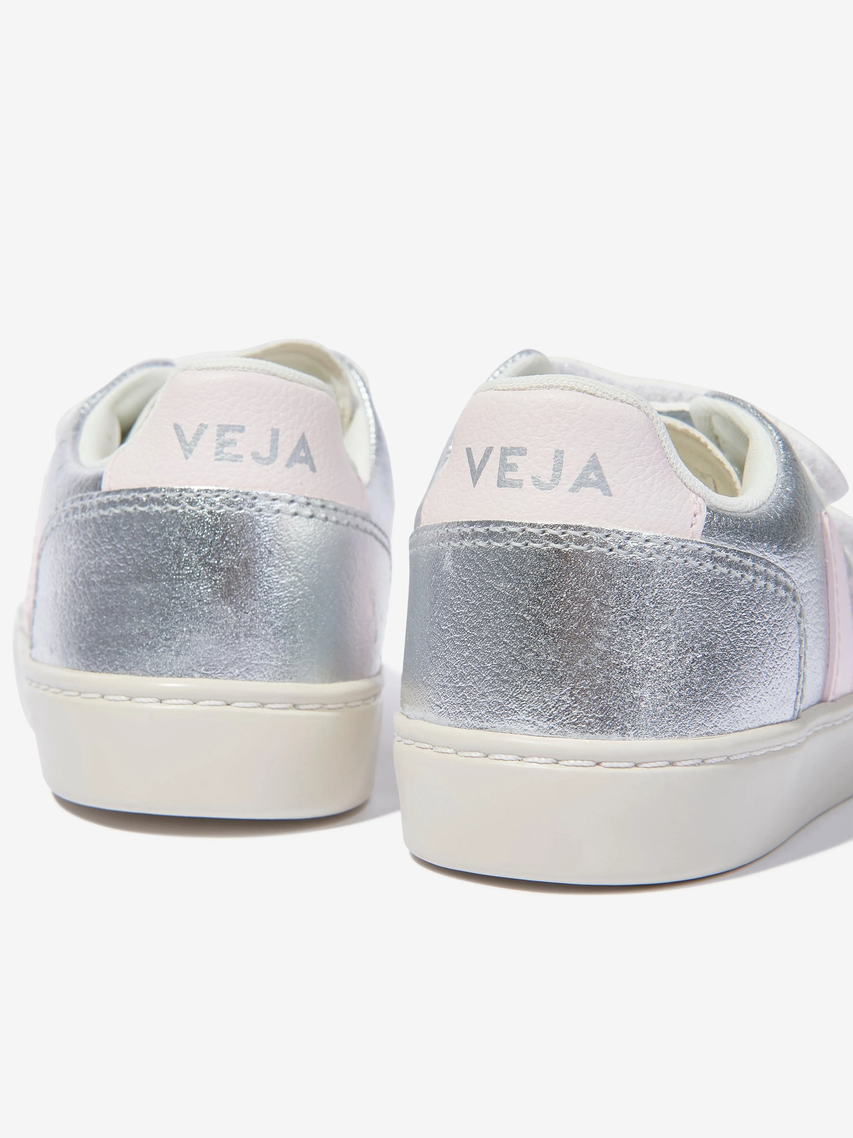 Veja Kids ChromeFree Leder V-12 Turnschuhe in Silber